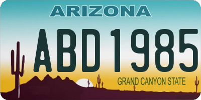 AZ license plate ABD1985
