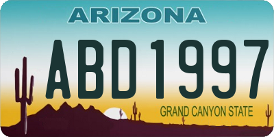 AZ license plate ABD1997