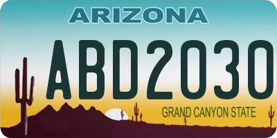 AZ license plate ABD2030