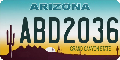 AZ license plate ABD2036