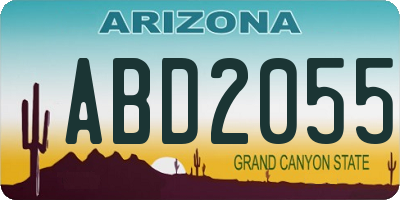 AZ license plate ABD2055