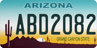 AZ license plate ABD2082
