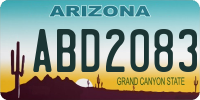 AZ license plate ABD2083