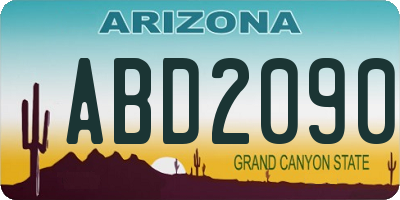 AZ license plate ABD2090