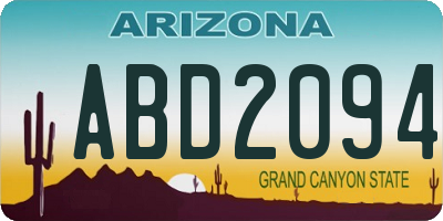 AZ license plate ABD2094