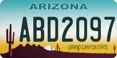 AZ license plate ABD2097