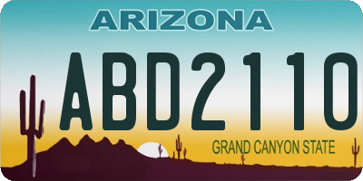 AZ license plate ABD2110