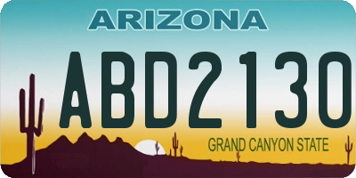 AZ license plate ABD2130