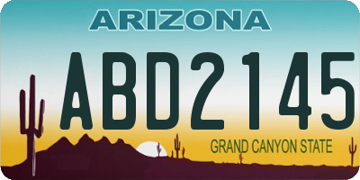 AZ license plate ABD2145