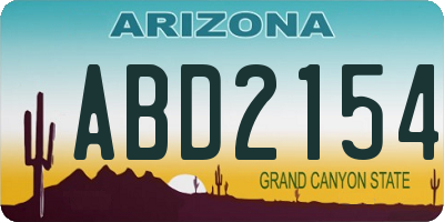 AZ license plate ABD2154