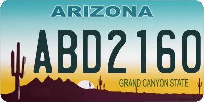AZ license plate ABD2160