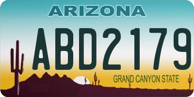 AZ license plate ABD2179