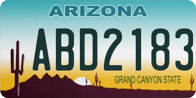 AZ license plate ABD2183