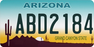 AZ license plate ABD2184