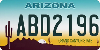AZ license plate ABD2196