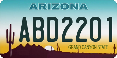 AZ license plate ABD2201