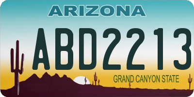 AZ license plate ABD2213