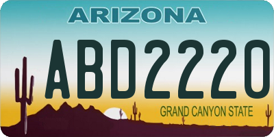 AZ license plate ABD2220