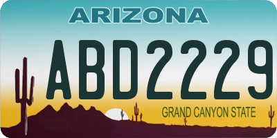 AZ license plate ABD2229