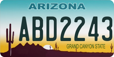 AZ license plate ABD2243