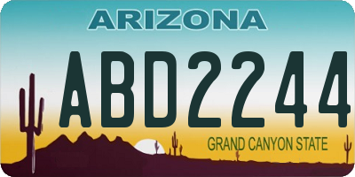 AZ license plate ABD2244