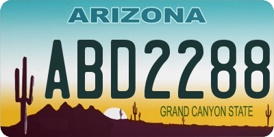 AZ license plate ABD2288