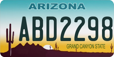 AZ license plate ABD2298