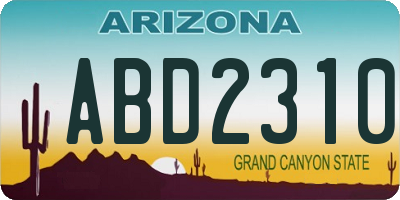 AZ license plate ABD2310