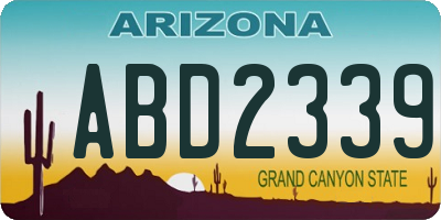 AZ license plate ABD2339
