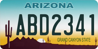 AZ license plate ABD2341