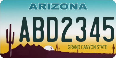 AZ license plate ABD2345