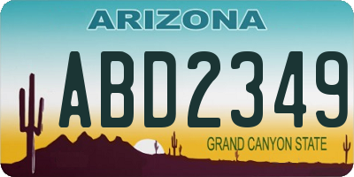 AZ license plate ABD2349