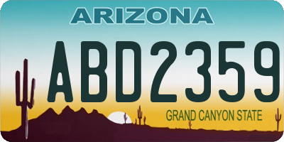 AZ license plate ABD2359