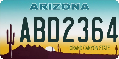 AZ license plate ABD2364
