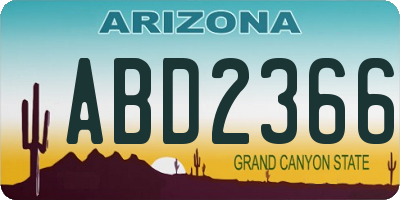AZ license plate ABD2366