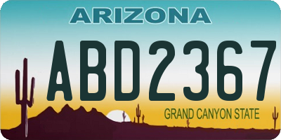AZ license plate ABD2367