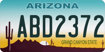 AZ license plate ABD2372