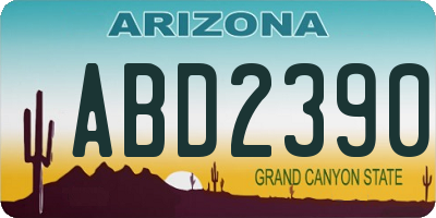 AZ license plate ABD2390