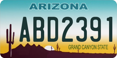AZ license plate ABD2391