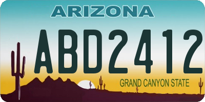 AZ license plate ABD2412