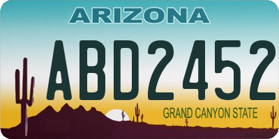 AZ license plate ABD2452