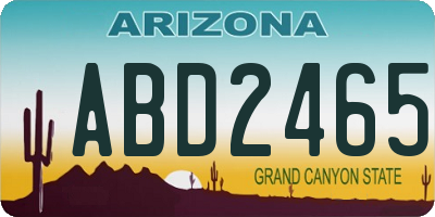 AZ license plate ABD2465