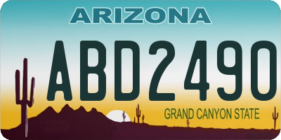 AZ license plate ABD2490