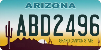 AZ license plate ABD2496