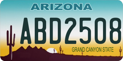 AZ license plate ABD2508