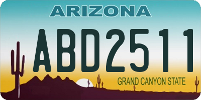 AZ license plate ABD2511