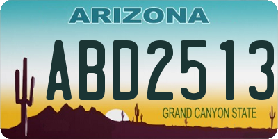 AZ license plate ABD2513