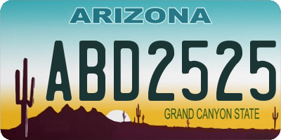 AZ license plate ABD2525