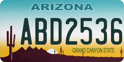 AZ license plate ABD2536
