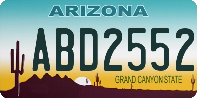 AZ license plate ABD2552